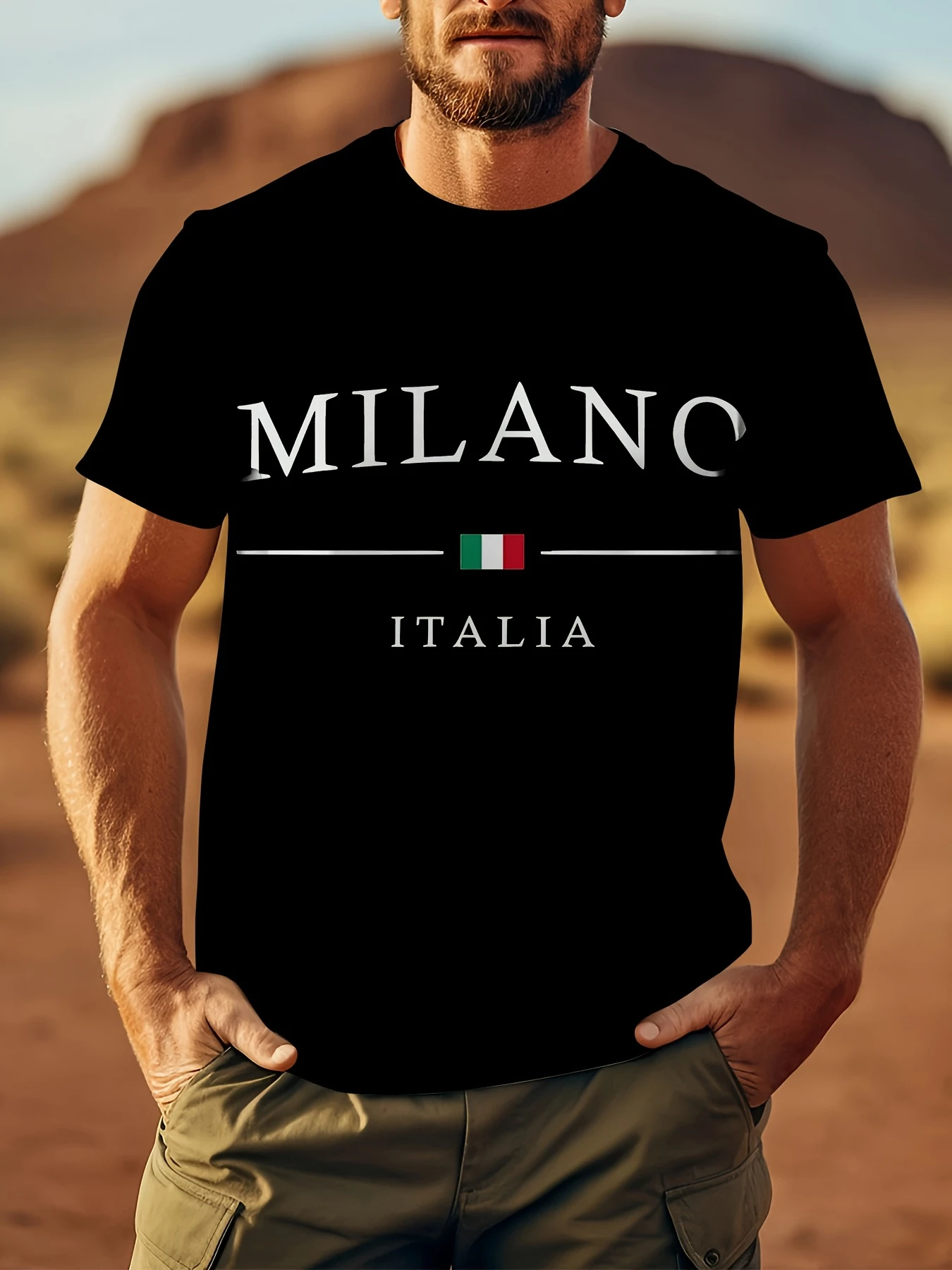 Street Fashion Of Milan - Milan Italia Kaos Olahraga Pria Ukuran