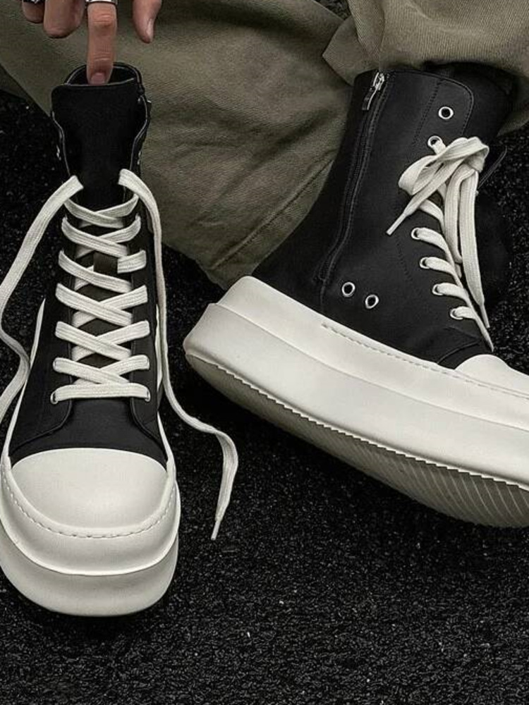 Street Fashion Rome 2026 - Sepatu Kanvas Pria Model Tinggi Trendi