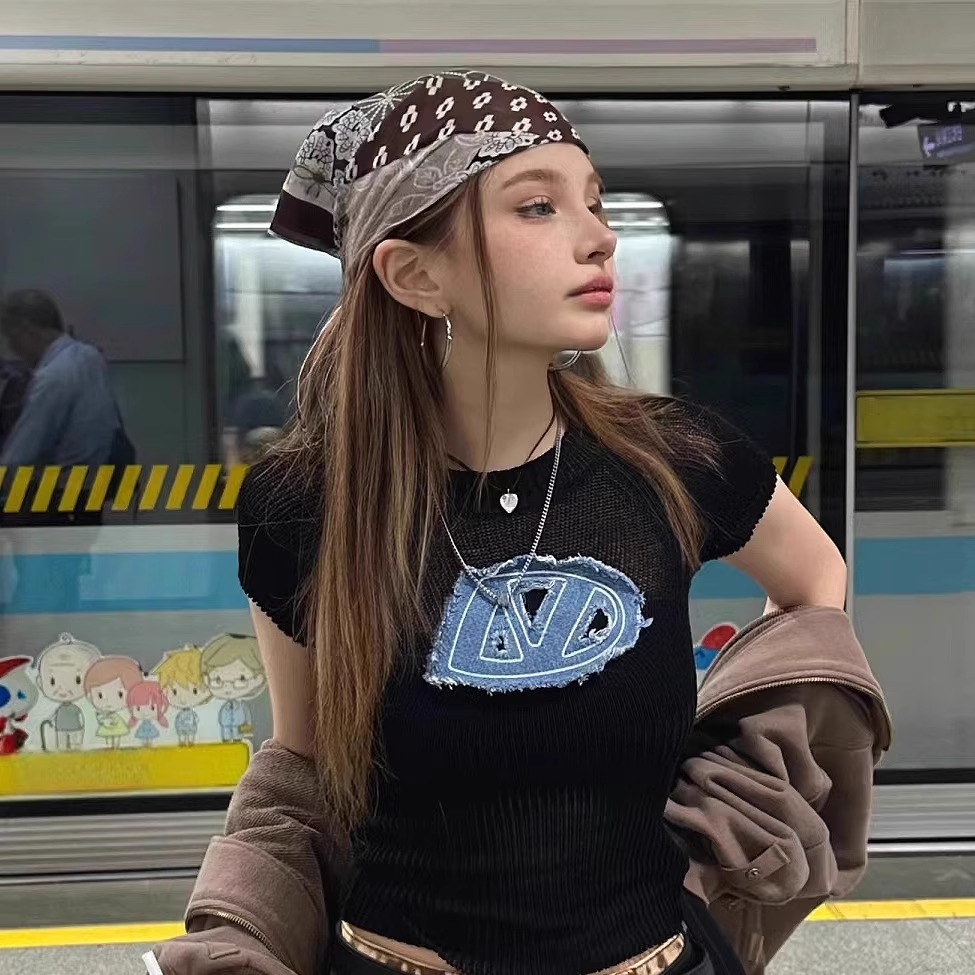 Street Fashion American - Hiasan Ikat Kepala Gaya Amerika Retro,