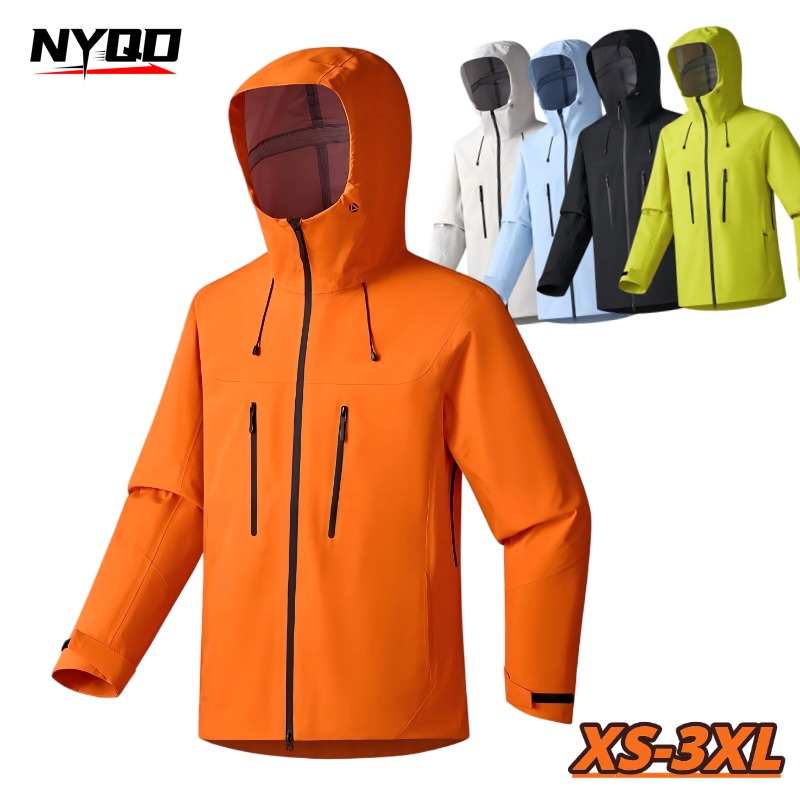 Windbreak Shell Jacket - Jaket Berkerudung Berlapis Keras Sepenuhnya, Tahan