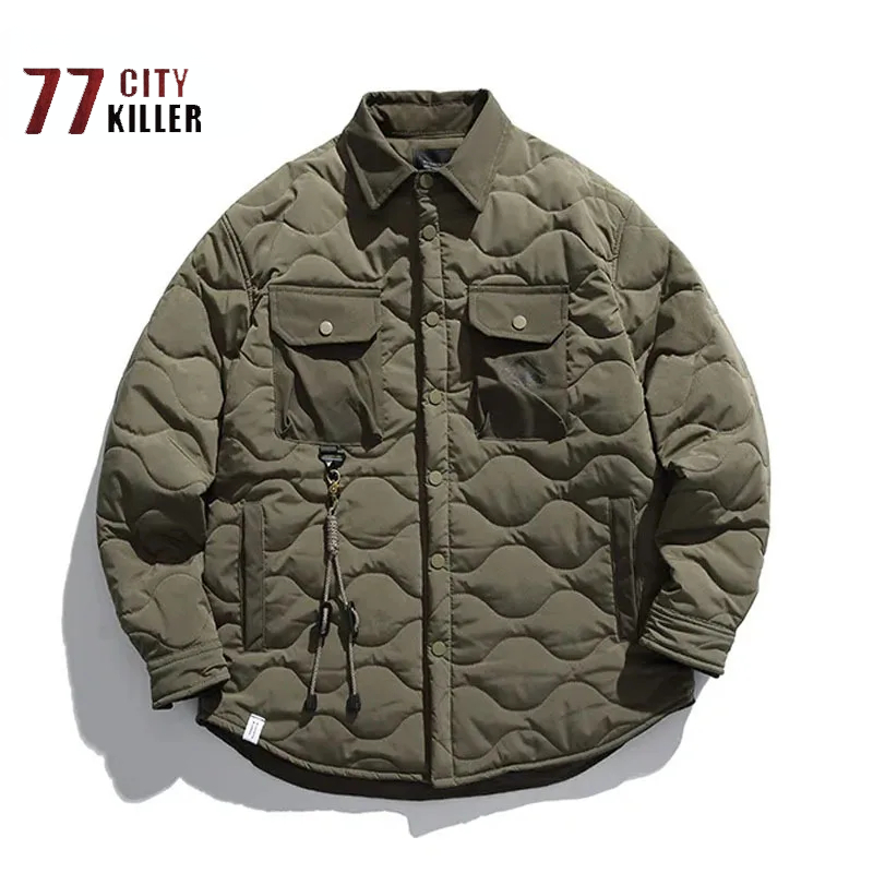 Street Fashion Erkek - Jaket katun Vintage mantel kardigan mode