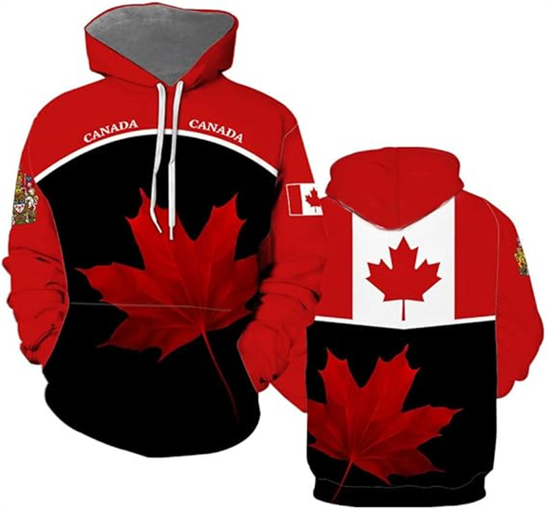 Street Fashion Canada - Hoodie Kanada Daun Maple Hoodie Cetak