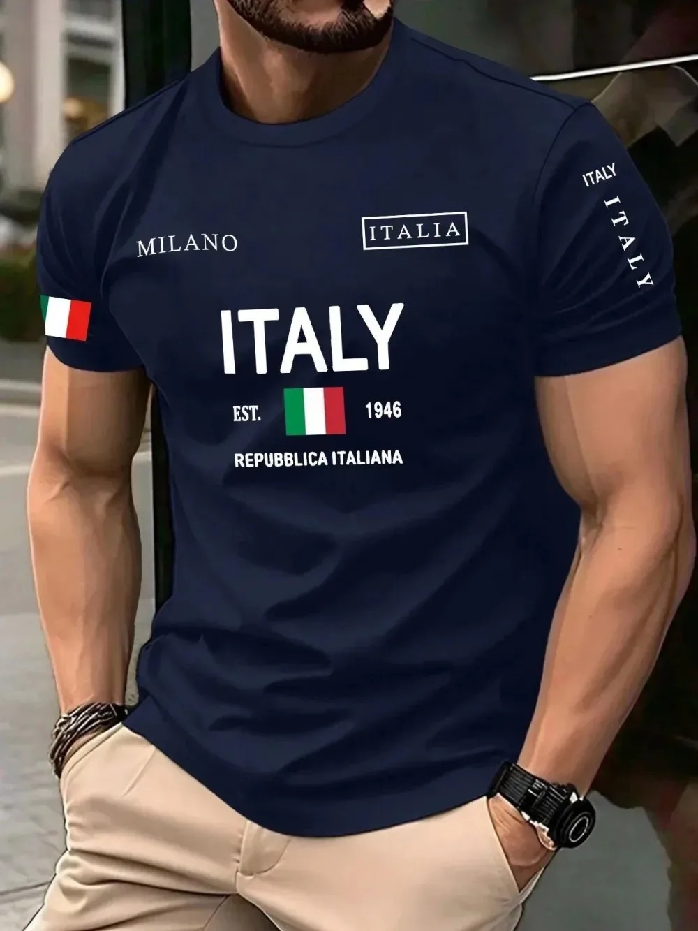 Kaos Pria 3D Print Tren Mode E - Street Fashion Of Milan ulasan dan harga