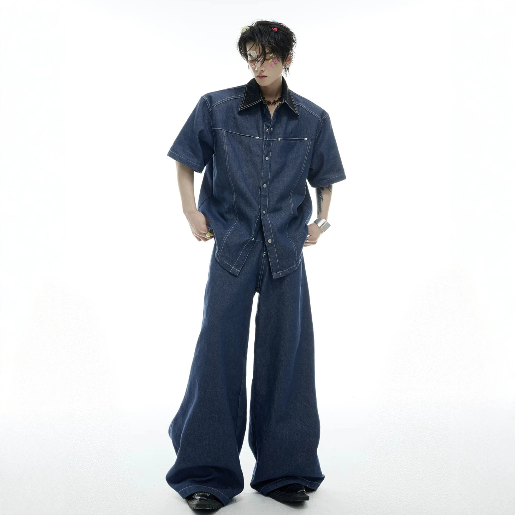 Set Denim Pria Musim Panas Gay - Street Fashion American ulasan dan harga