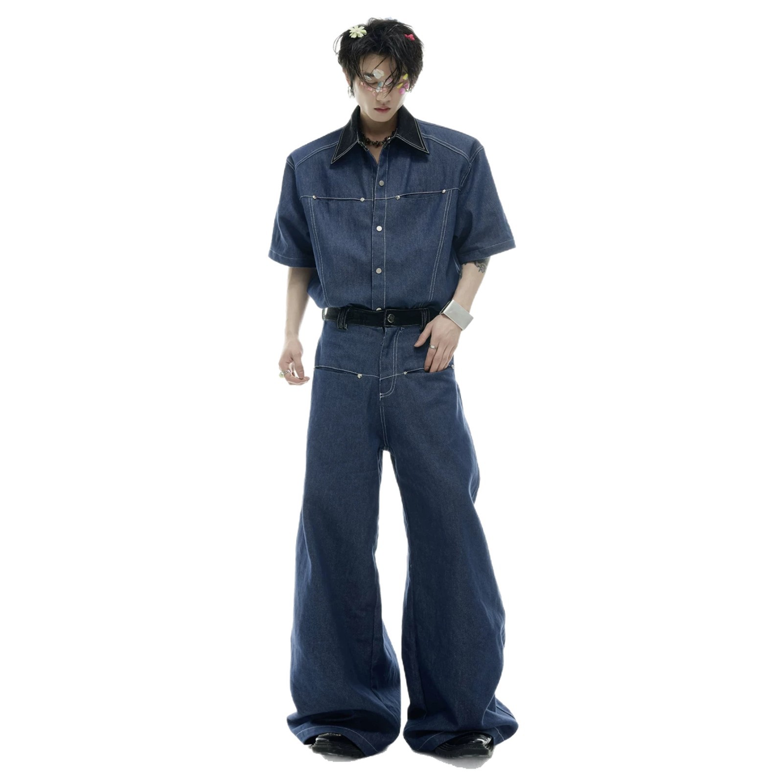 Set Denim Pria Musim Panas Gay - Street Fashion American ulasan dan harga