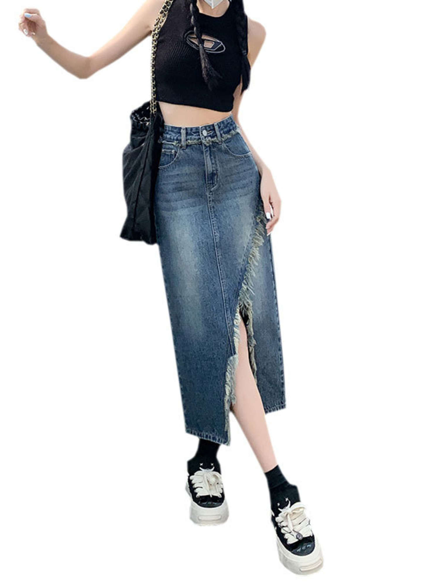 Rok Denim Wanita Pinggang Ting - Street Fashion Vintage ulasan dan harga