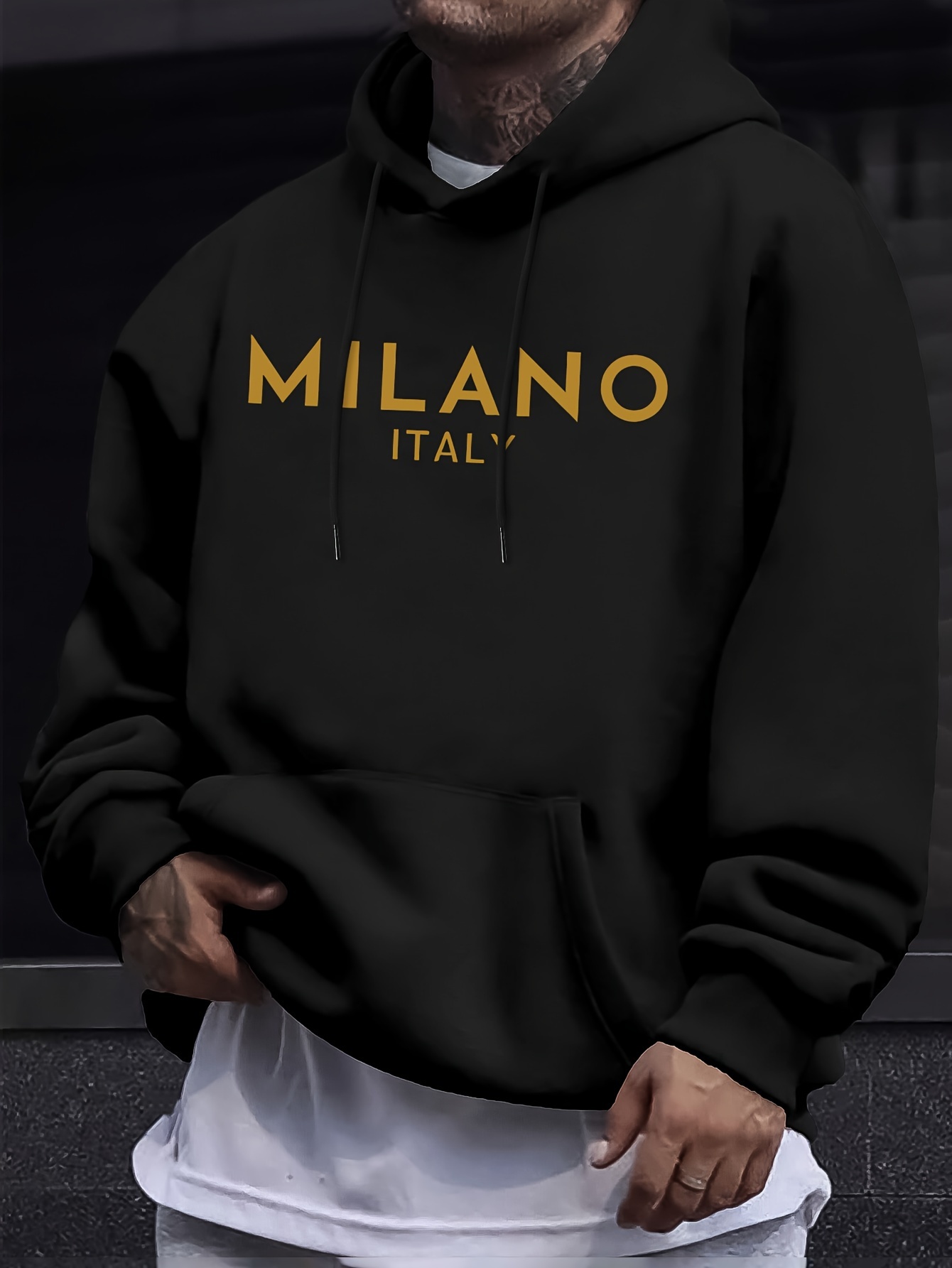 Milan Letter Hoodie Pria Wanit - Street Fashion Of Milan ulasan dan harga