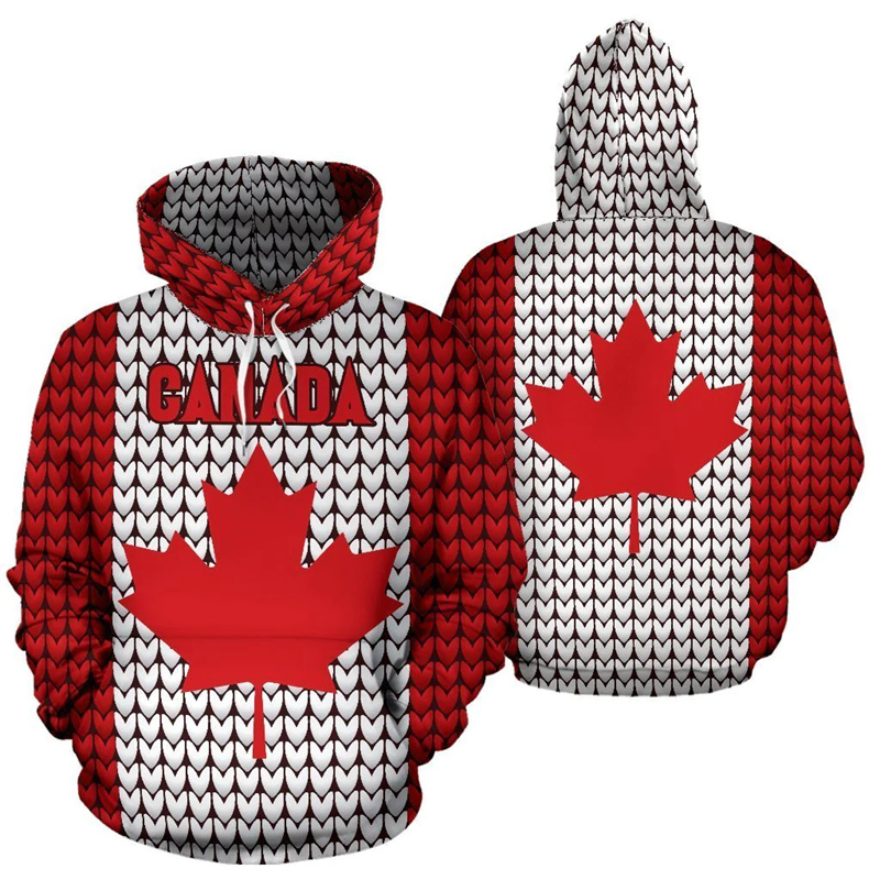 Hoodie motif 3d bendera Kanada - Street Fashion Canada ulasan dan harga