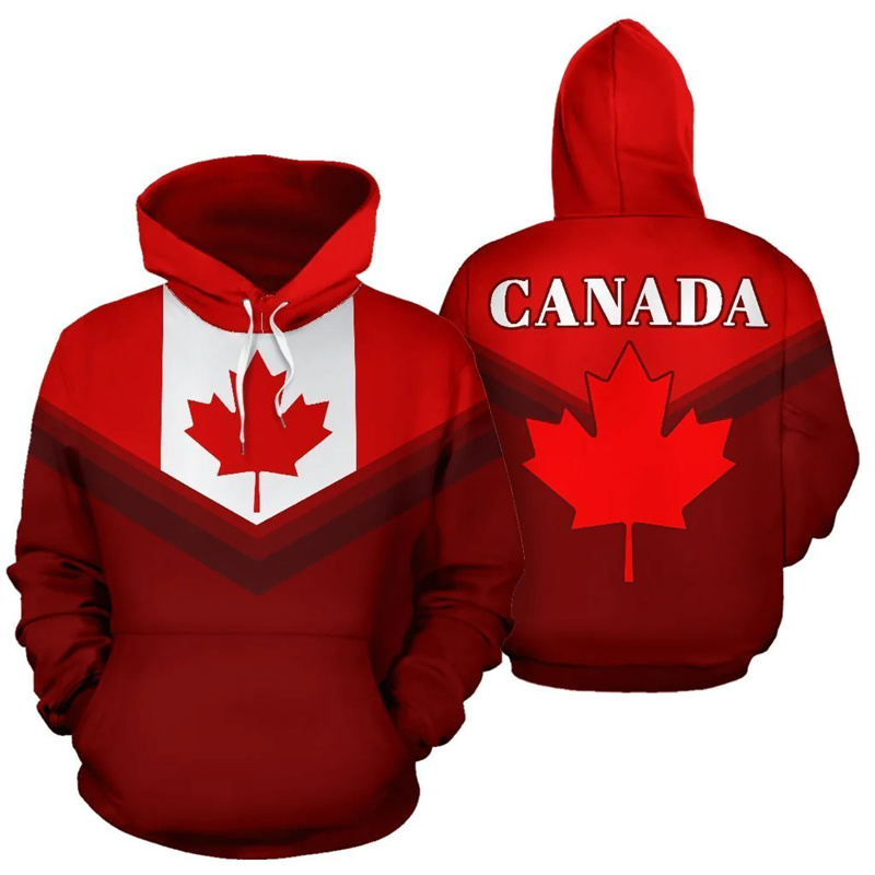 Hoodie motif 3d bendera Kanada - Street Fashion Canada ulasan dan harga