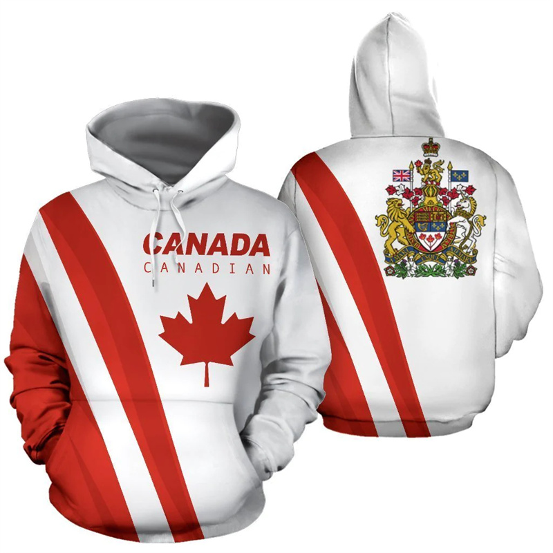 Hoodie motif 3d bendera Kanada - Street Fashion Canada ulasan dan harga