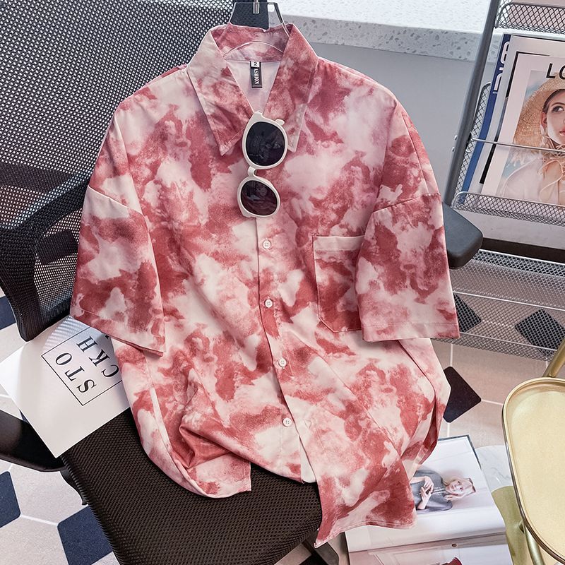 Atasan Kemeja Kancing Cetak Le - Street Fashion Youth ulasan dan harga